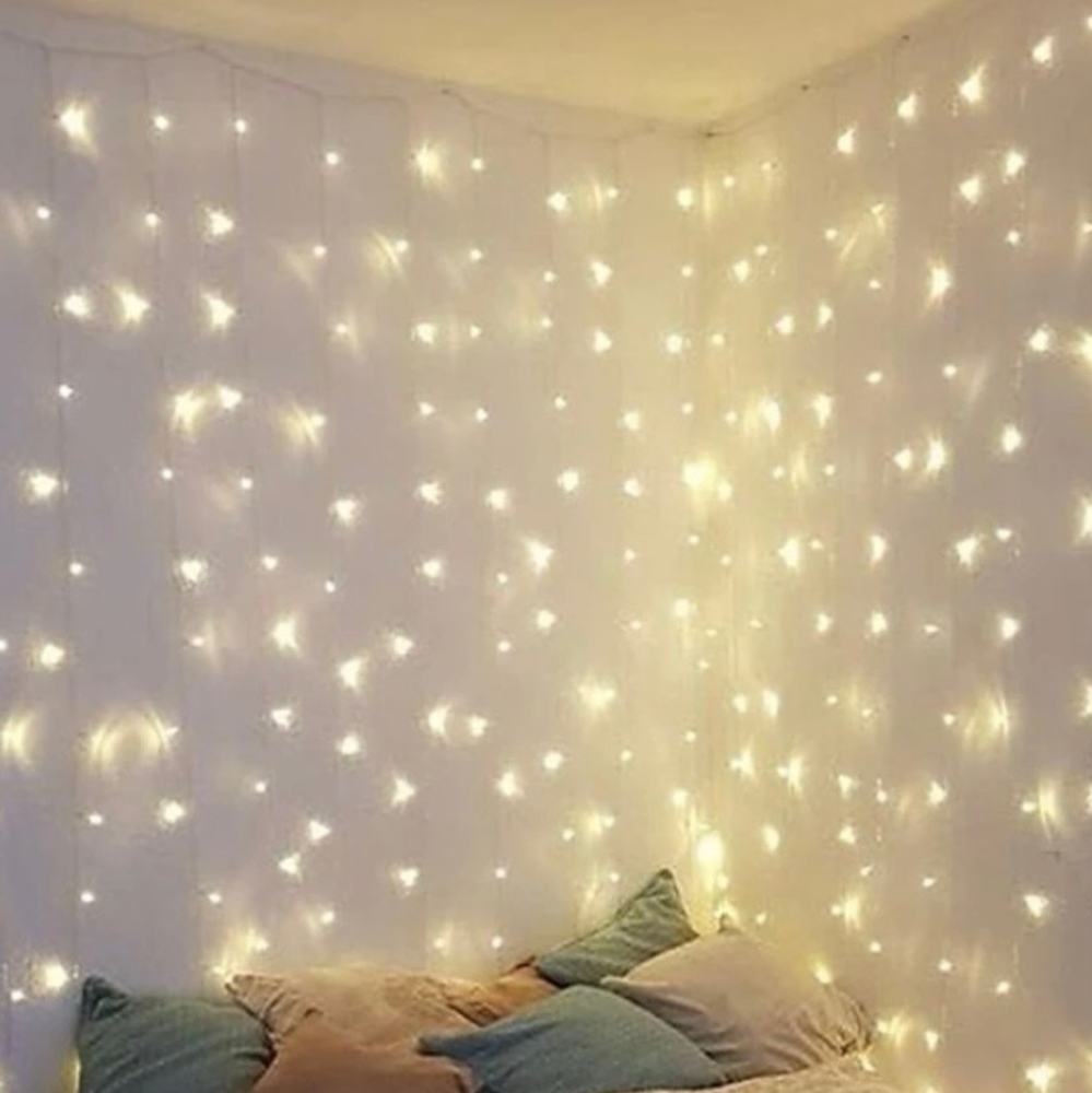 LED string lights 78x78 soft amber light color